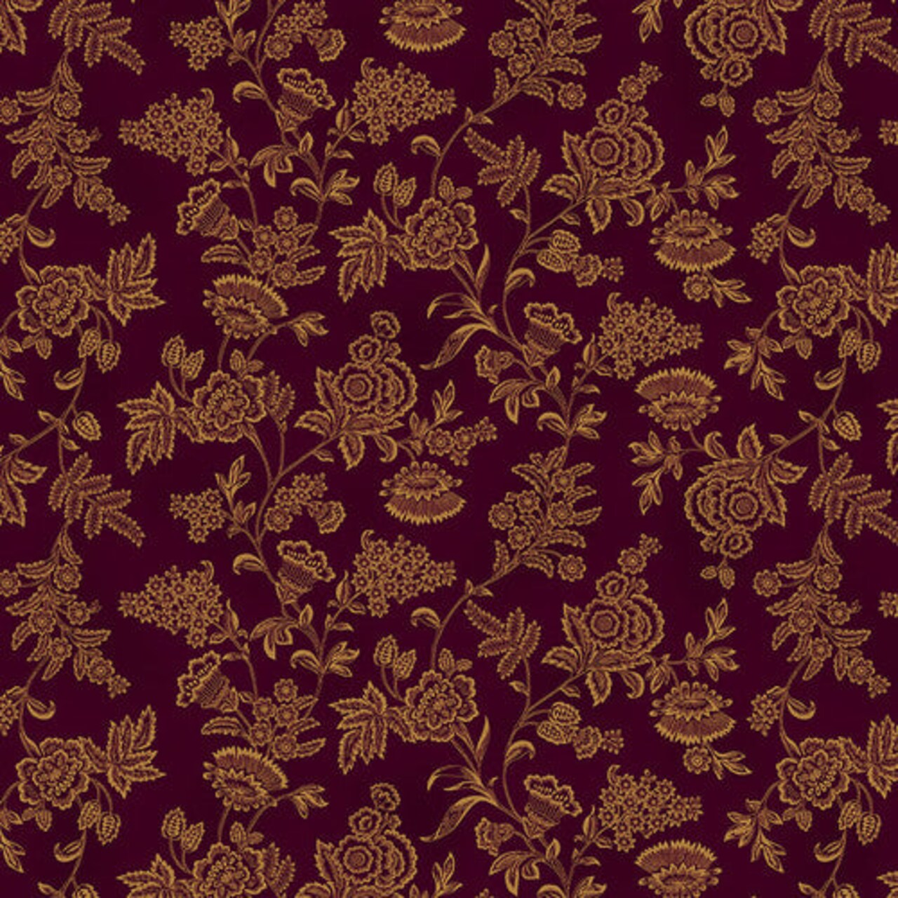 Fabric Henry Glass Eggplant Etched Floral Scrap Basket Favorites by the Quarter Yard 1525-55